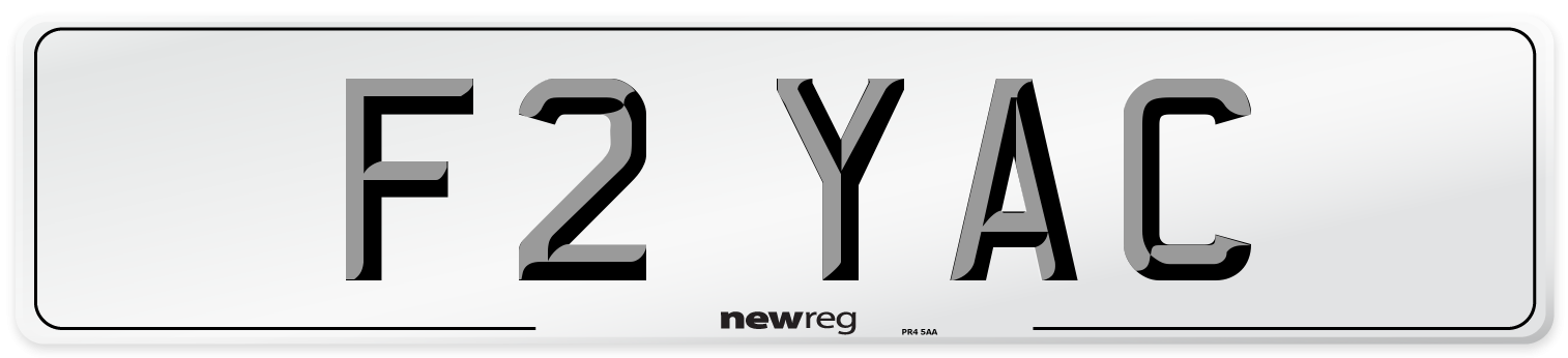 F2 YAC Number Plate from New Reg